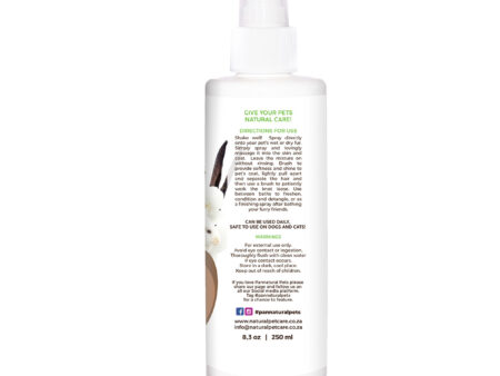 Natural Pet Spray Detangler Perfume Dry Fur Vanilla Pannatural Pets