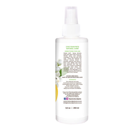 Natural Pet Spray Detangler Perfume Fluffy and Bright Jasmine Pannatural Pets