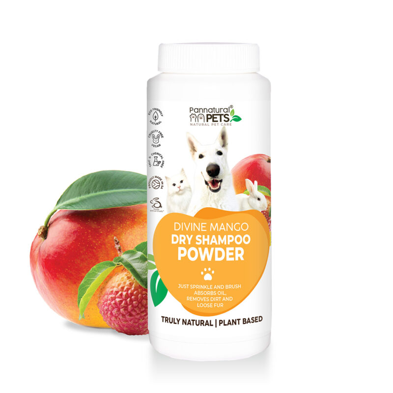 Natural Pet Dry Shampoo Powder Divine Mango Pannatural Pets