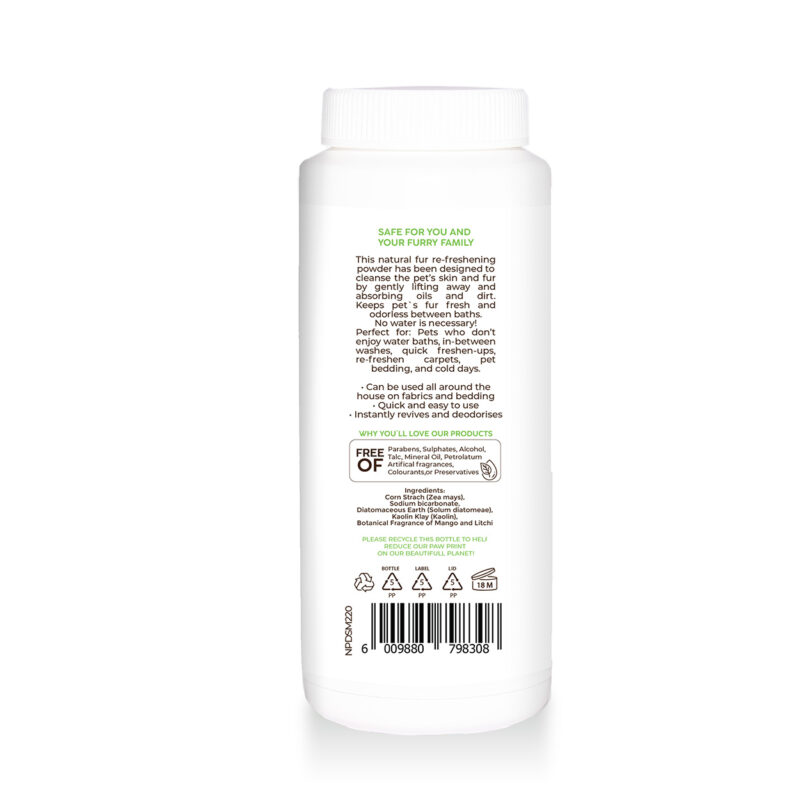 Natural Pet Dry Shampoo Powder Divine Mango Pannatural Pets